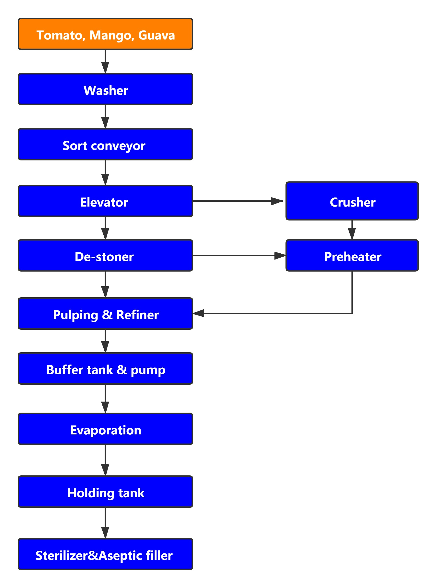 Flow Chart——Tomato processing plant